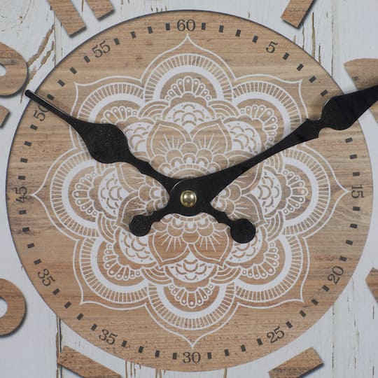 White Metal Farmhouse Wall Clock, 14" x 14" x 3"
